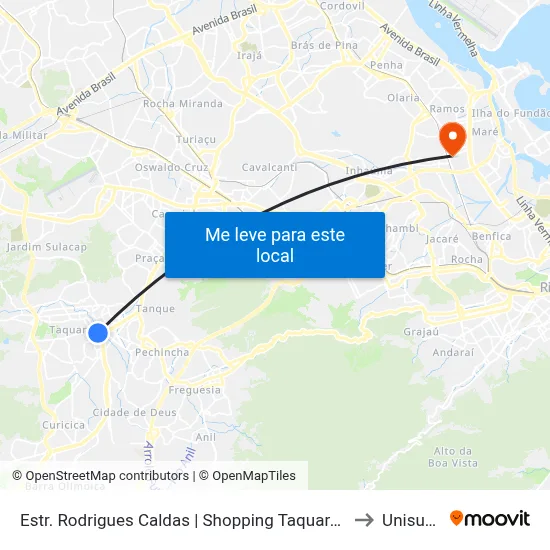 Estr. Rodrigues Caldas | Shopping Taquara Plaza to Unisuam map
