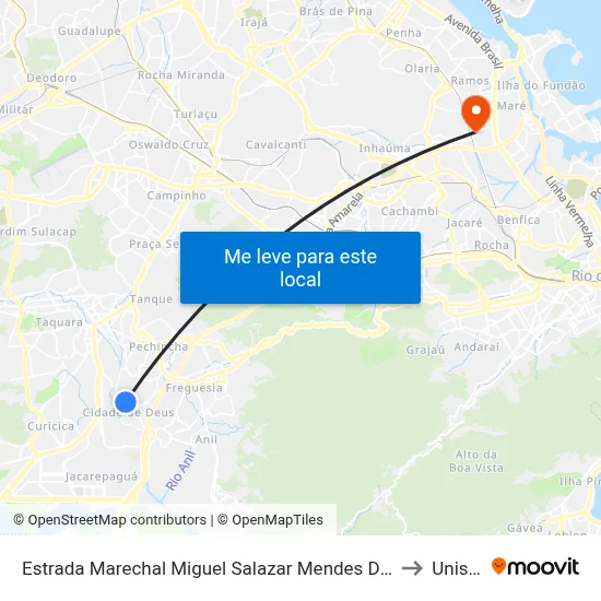 Estrada Marechal Miguel Salazar Mendes De Moraes, 1313-1343 to Unisuam map