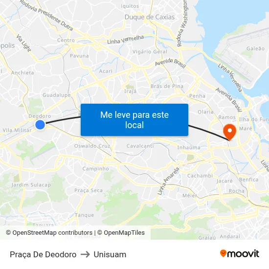 Praça De Deodoro to Unisuam map