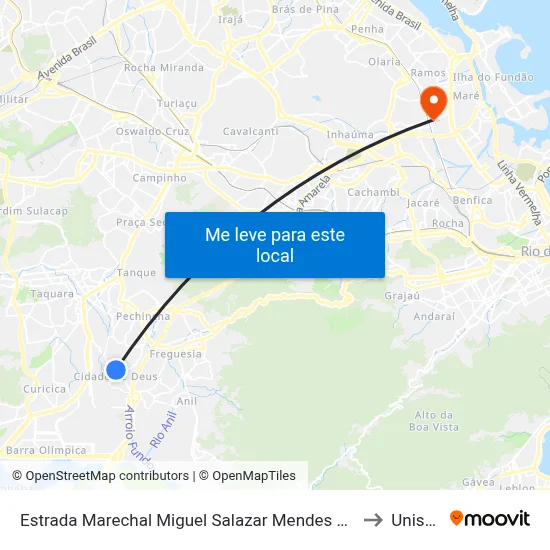 Estrada Marechal Miguel Salazar Mendes De Moraes, 1440 to Unisuam map