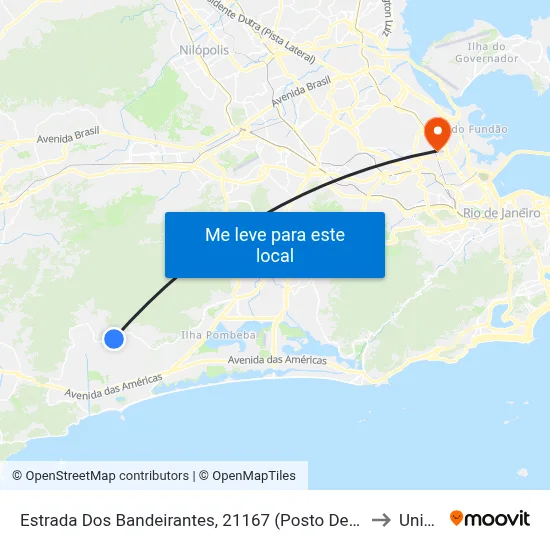 Estrada Dos Bandeirantes, 21167 (Posto De Saúde Cecilia Donnangelo) to Unisuam map