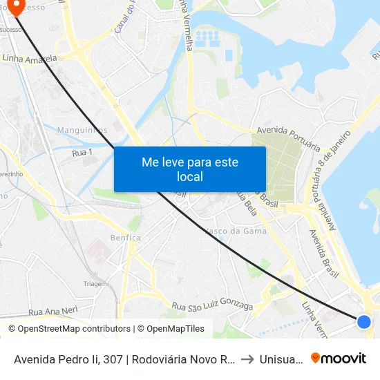 Avenida Pedro Ii, 307 | Rodoviária Novo Rio to Unisuam map