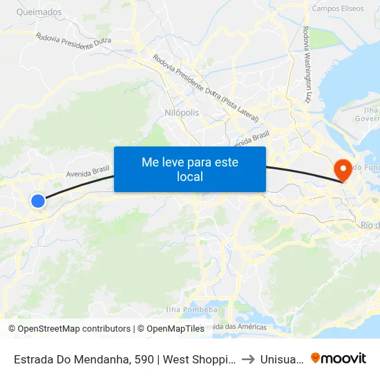 Estrada Do Mendanha, 590 | West Shopping to Unisuam map