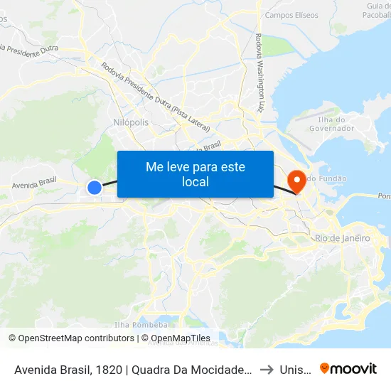 Avenida Brasil, 1820 | Quadra Da Mocidade (Sentido Deodoro) to Unisuam map