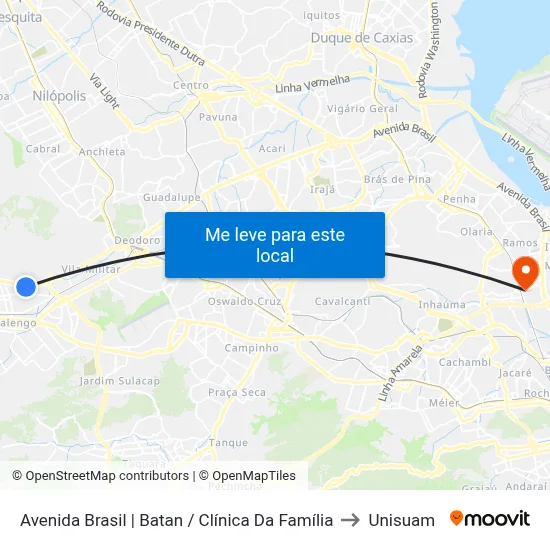 Avenida Brasil | Batan / Clínica Da Família to Unisuam map