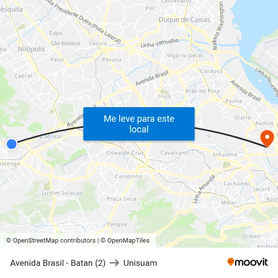 Avenida Brasil - Batan (2) to Unisuam map
