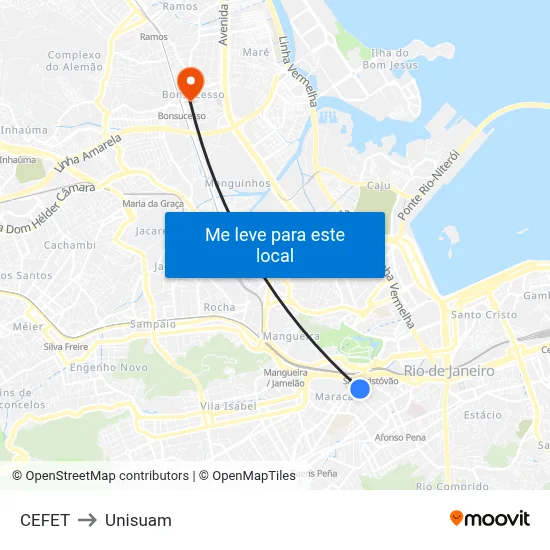 CEFET to Unisuam map