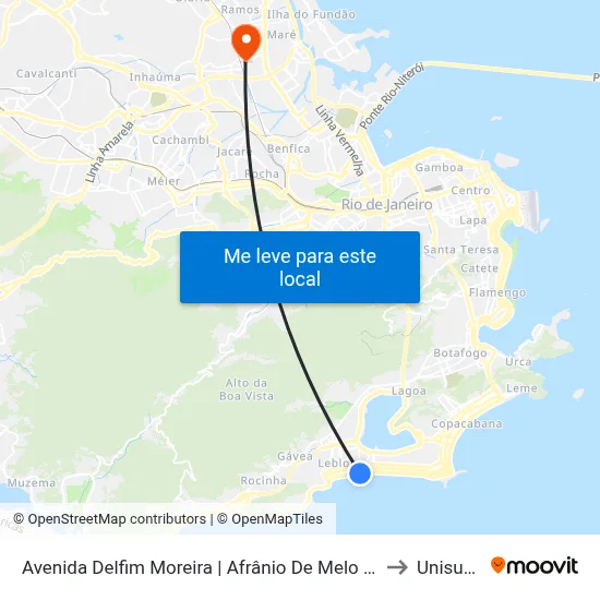 Avenida Delfim Moreira | Afrânio De Melo Franco to Unisuam map