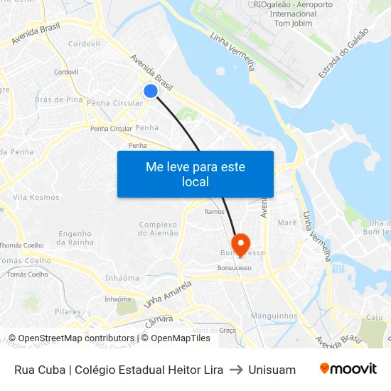 Rua Cuba | Colégio Estadual Heitor Lira to Unisuam map