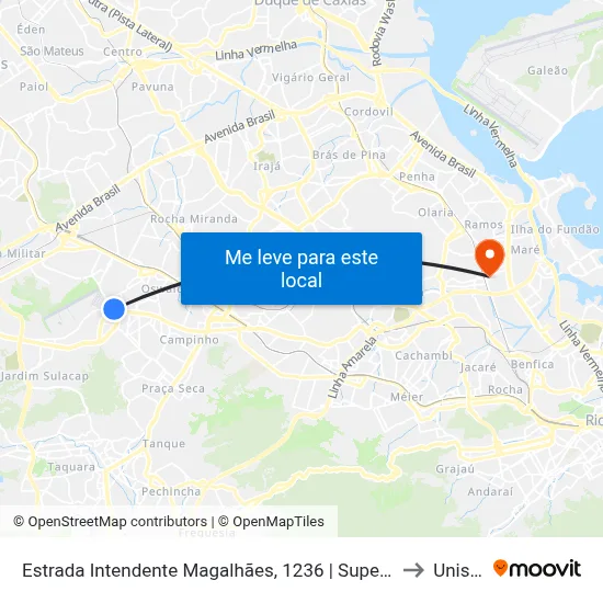 Estrada Intendente Magalhães, 1236 | Supermercado Guanabara to Unisuam map