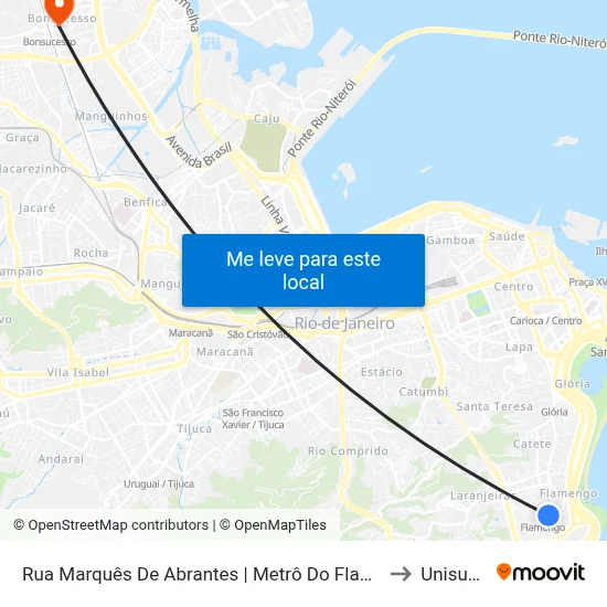 Rua Marquês De Abrantes | Metrô Do Flamengo to Unisuam map