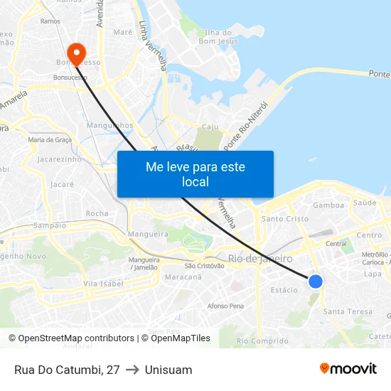 Rua Do Catumbi, 27 to Unisuam map