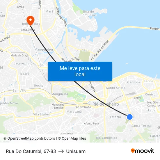 Rua Do Catumbi, 67-83 to Unisuam map