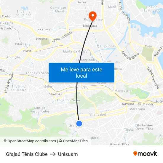 Grajaú Tênis Clube to Unisuam map