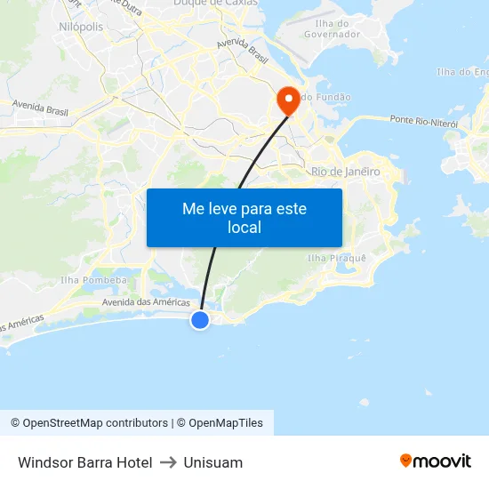 Windsor Barra Hotel to Unisuam map