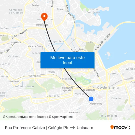 Rua Professor Gabizo | Colégio Ph to Unisuam map