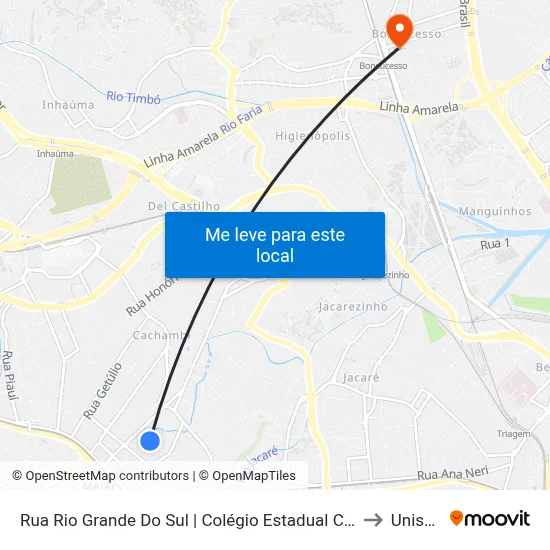 Rua Rio Grande Do Sul | Colégio Estadual Central Do Brasil to Unisuam map