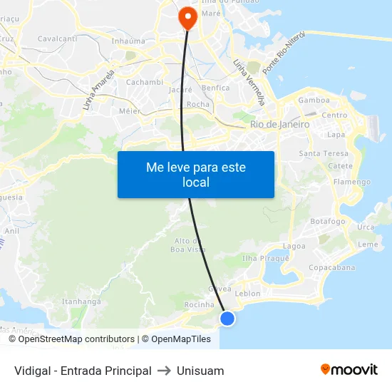 Vidigal - Entrada Principal to Unisuam map