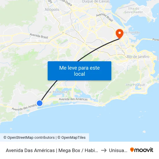 Avenida Das Américas | Mega Box / Habib´S to Unisuam map