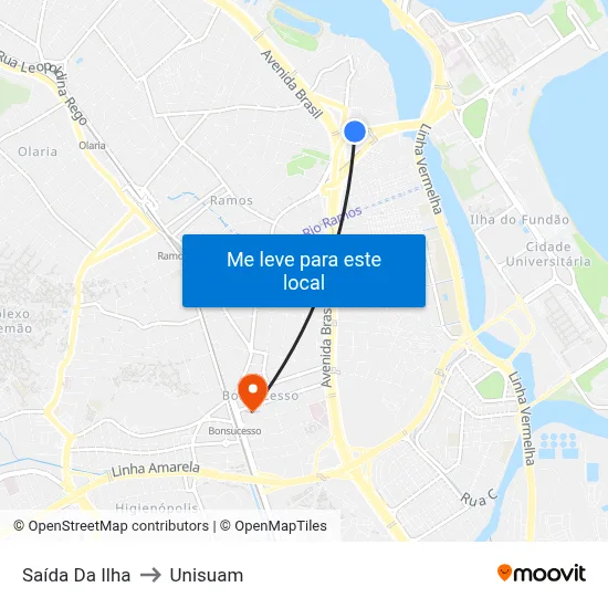Saída Da Ilha to Unisuam map