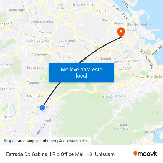 Estrada Do Gabinal | Rio Office Mall to Unisuam map