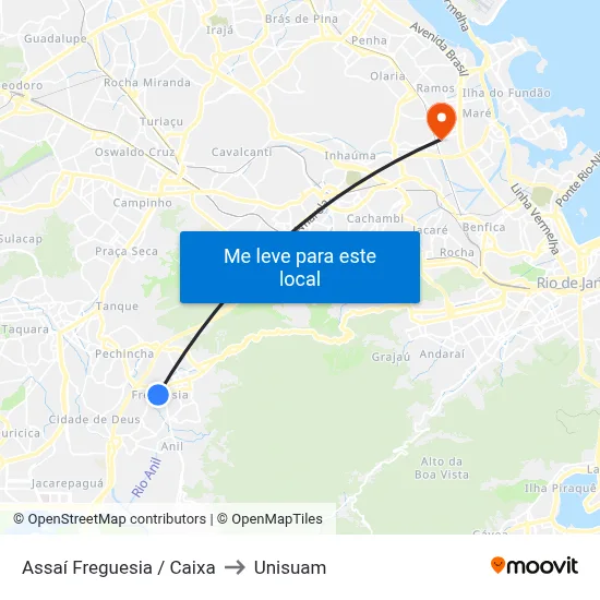 Assaí Freguesia / Caixa to Unisuam map