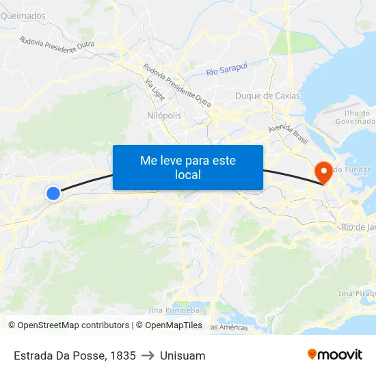 Estrada Da Posse, 1835 to Unisuam map