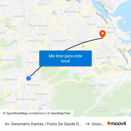 Av. Geremário Dantas | Posto De Saúde Do Tanque to Unisuam map