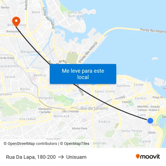 Rua Da Lapa, 180-200 to Unisuam map