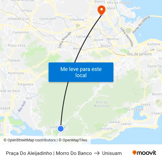 Praça Do Aleijadinho | Morro Do Banco to Unisuam map
