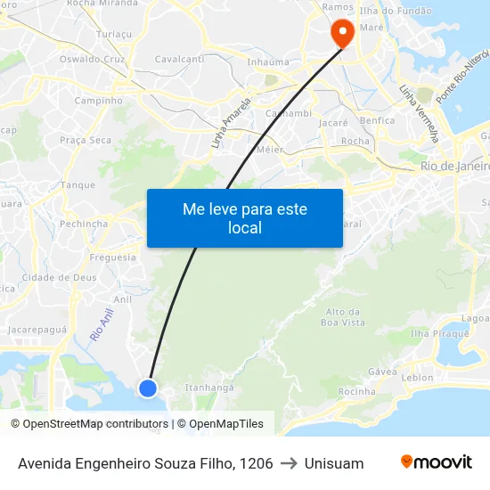 Avenida Engenheiro Souza Filho, 1206 to Unisuam map