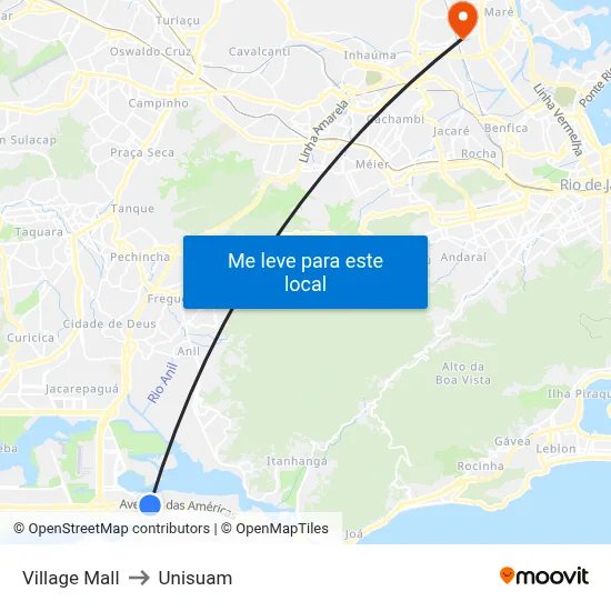 Village Mall to Unisuam map