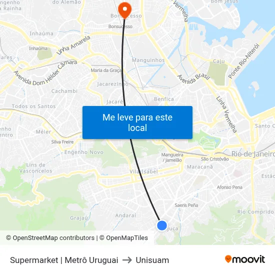 Supermarket | Metrô Uruguai to Unisuam map
