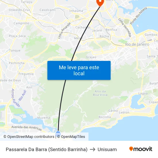 Passarela Da Barra (Sentido Barrinha) to Unisuam map
