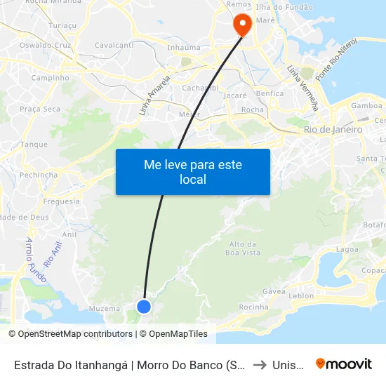 Estrada Do Itanhangá | Morro Do Banco (Sentido Barra) to Unisuam map