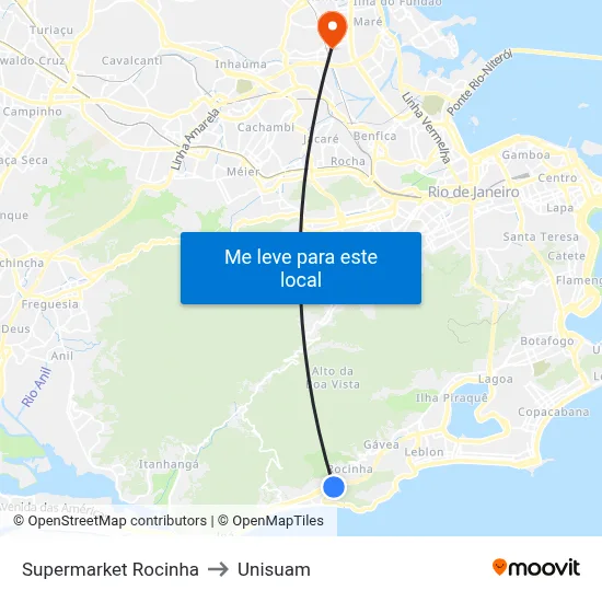 Supermarket Rocinha to Unisuam map