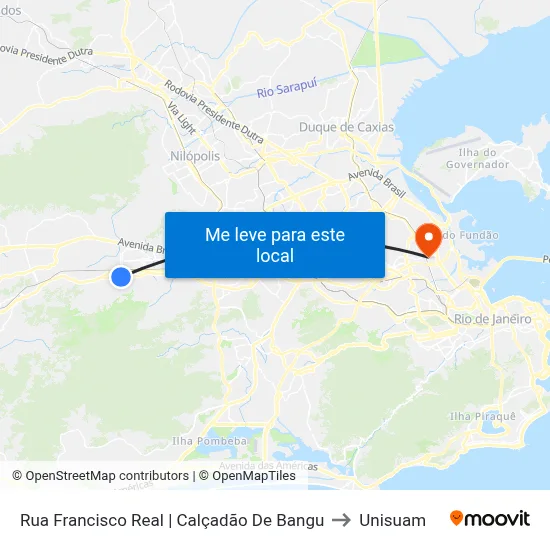 Rua Francisco Real | Calçadão De Bangu to Unisuam map