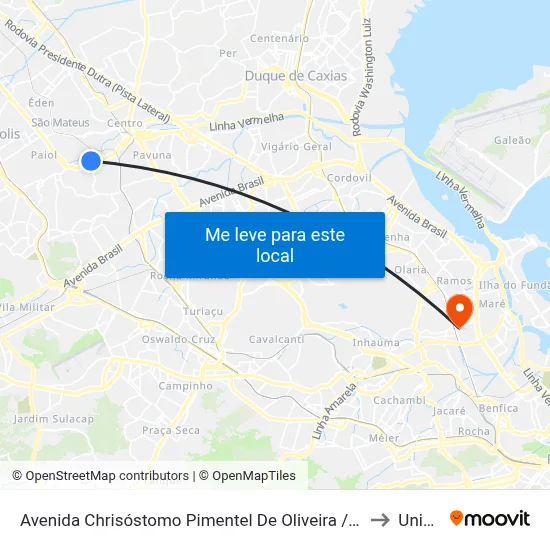 Avenida Chrisóstomo Pimentel De Oliveira / Vianense Supermercados to Unisuam map