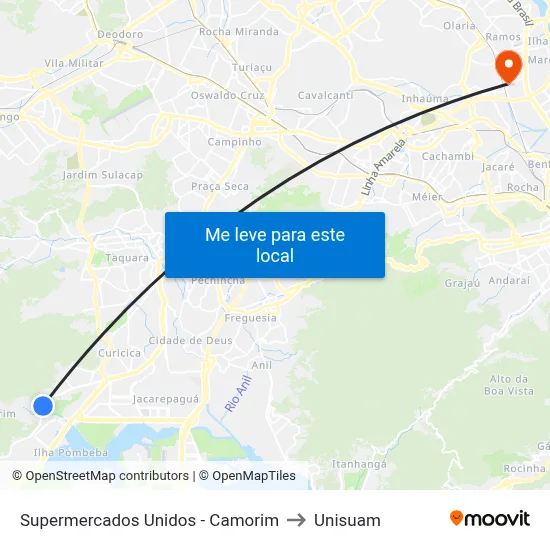Supermercados Unidos - Camorim to Unisuam map