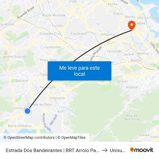 Estrada Dos Bandeirantes | BRT Arroio Pavuna to Unisuam map