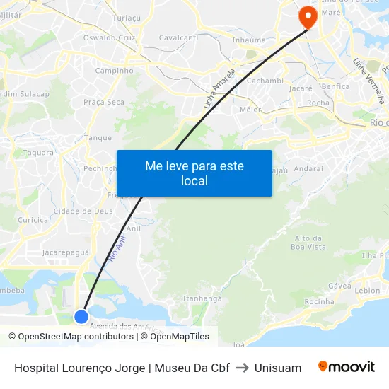 Hospital Lourenço Jorge | Museu Da Cbf to Unisuam map