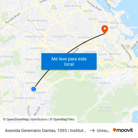 Avenida Geremário Dantas, 1093 | Instituto São José to Unisuam map