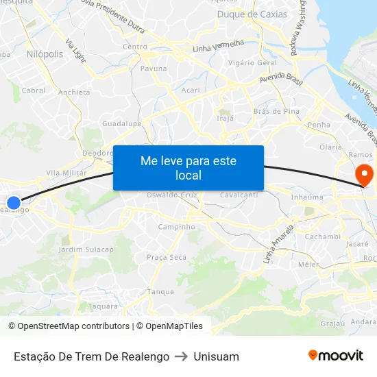 Estação De Trem De Realengo to Unisuam map