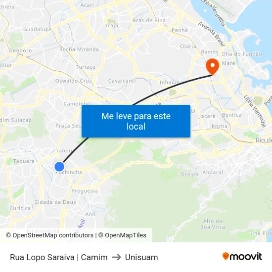 Rua Lopo Saraiva | Camim to Unisuam map