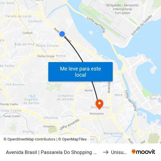 Avenida Brasil | Passarela Do Shopping Matriz to Unisuam map