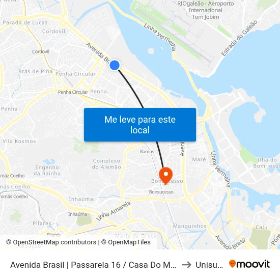 Avenida Brasil | Passarela 16 / Casa Do Marinheiro to Unisuam map