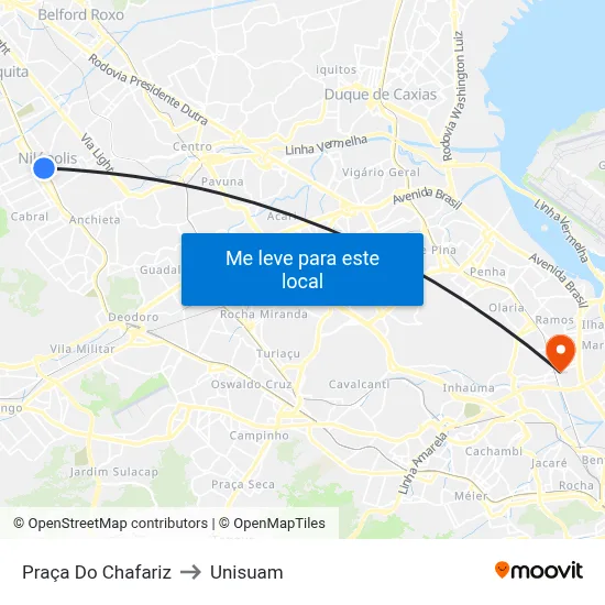 Praça Prefeito Miguel Abrão / Estação De Nilópolis to Unisuam map