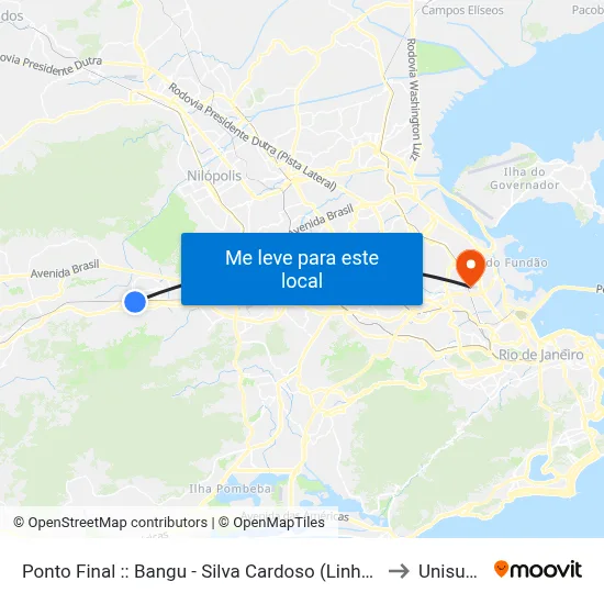 Ponto Final :: Bangu - Silva Cardoso (Linha 799) to Unisuam map