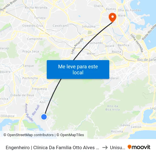 Engenheiro | Clínica Da Família Otto Alves De Carvalho to Unisuam map