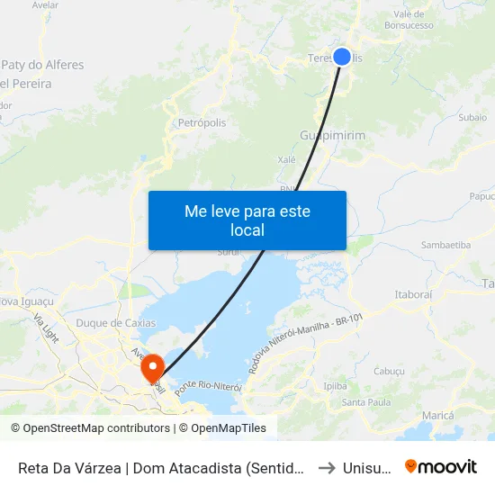 Reta Da Várzea | Dom Atacadista (Sentido Alto) to Unisuam map